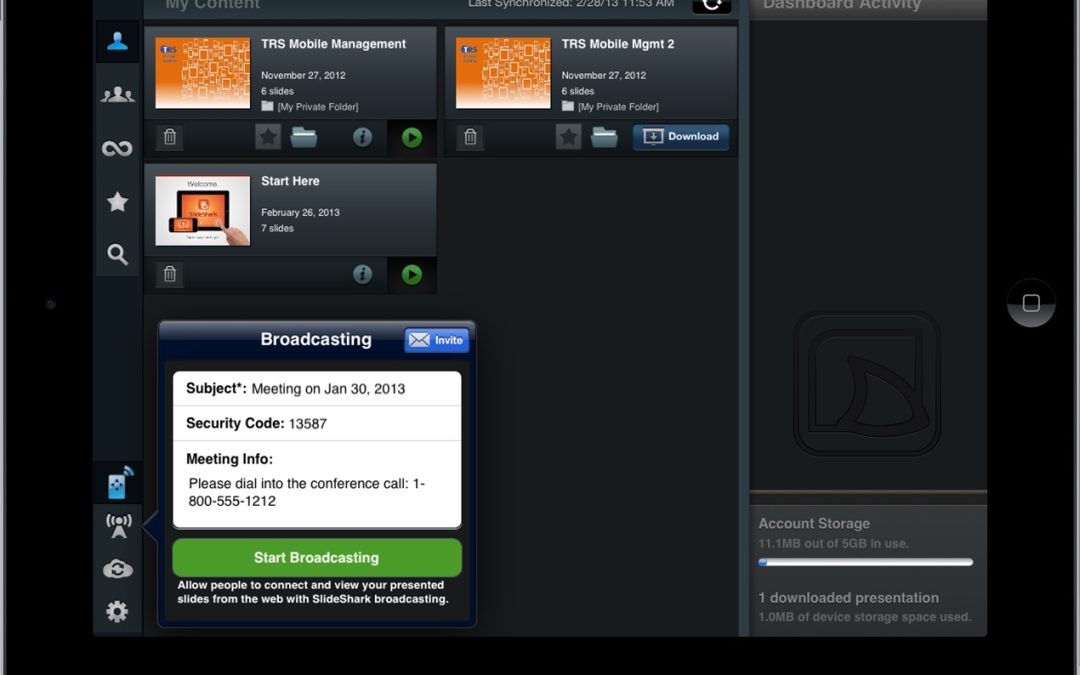 Brainshark Adds Broadcasting Capabilities To SlideShark App