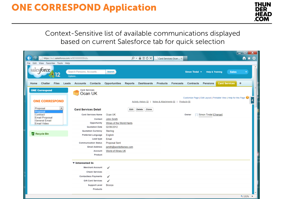 ONE Correspond For Salesforce From Thunderhead.com