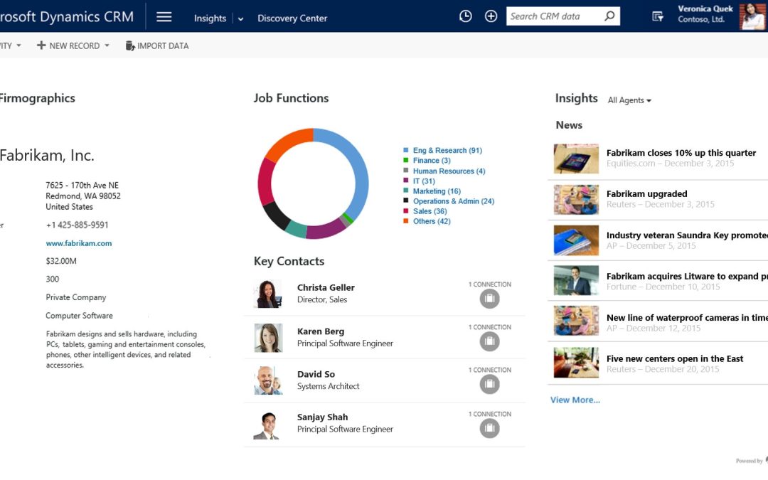 InsideView Launches Integration With Microsoft Dynamics 365, Adds New Features