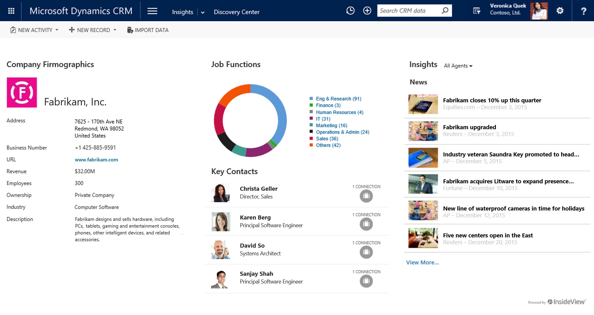 InsideView Launches Integration With Microsoft Dynamics 365, Adds New Features