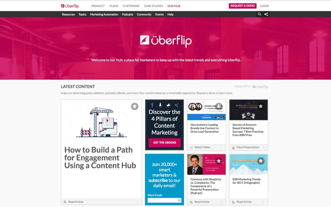 Uberflip Hubs Organize Content By Channels