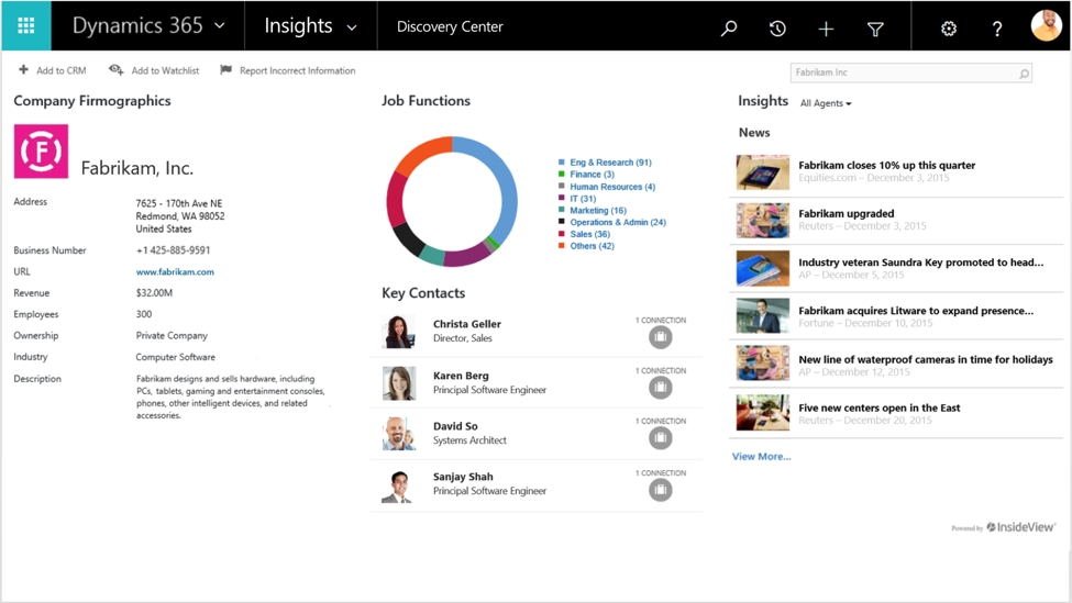 InsideView Introduces Insights Enterprise For Microsoft Dynamics Customers