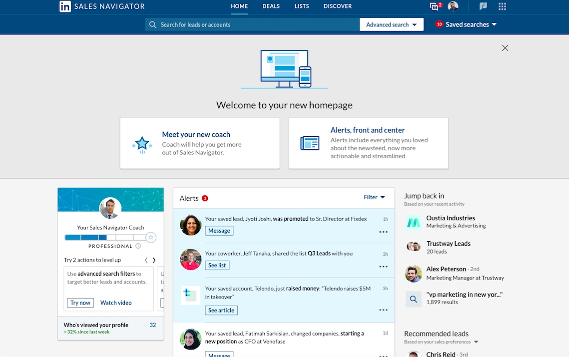 LinkedIn Looks To Boost Sales Efficiency With New Sales Navigator Homepage, Enhanced Microsoft Integration