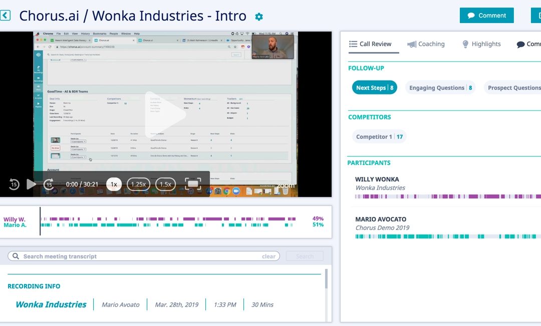 Chorus.ai Aims To Enable Sales Teams With Coaching Initiatives And Scorecards