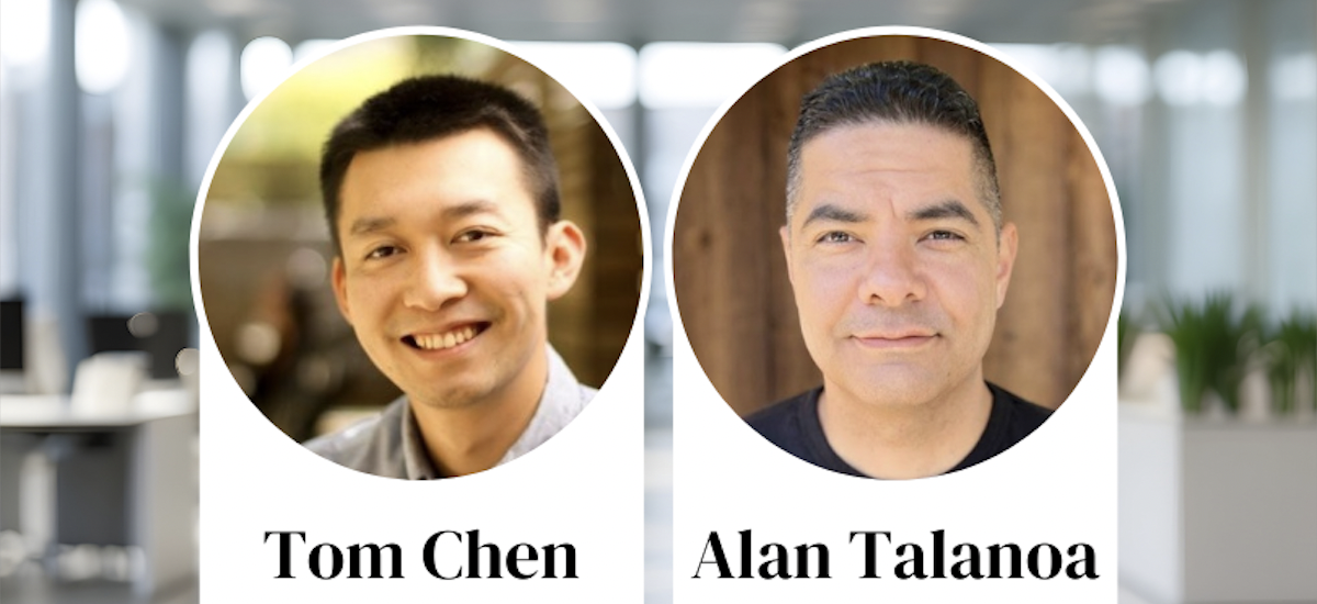 Headshots of Tom Chen and Alan Talanoa