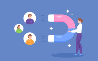 a customer acquisition concept. the process of bringing in new customers or clients for a business. way to acquire customers. Use magnets to attract audience interest. concept illustration