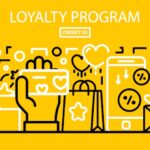 Loyalty program banner, outline style