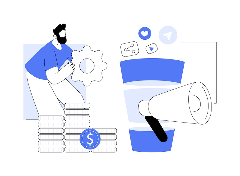 Sales pipeline management abstract concept vector illustration.