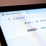 New York, USA January 17, 2025: HubSpot website displayed on laptop screen showcasing marketing software brand and business solutions