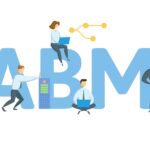 ABM, Activity Based Management. Concept with keyword, people and icons. Flat vector illustration. Isolated on white.