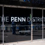 New York, New York, USA March 18, 2023: The Penn District signage in midtown Manhattan.