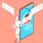 3D Isometric Flat Vector Concept of Chatbot, AI, Artificial Intelligence.