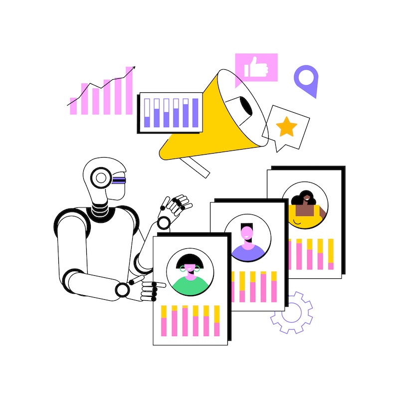 AI Driven Account Based Marketing abstract concept vector illustration.