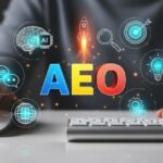 AEO Hologram with Rocket and AI Brain — Generative Optimization