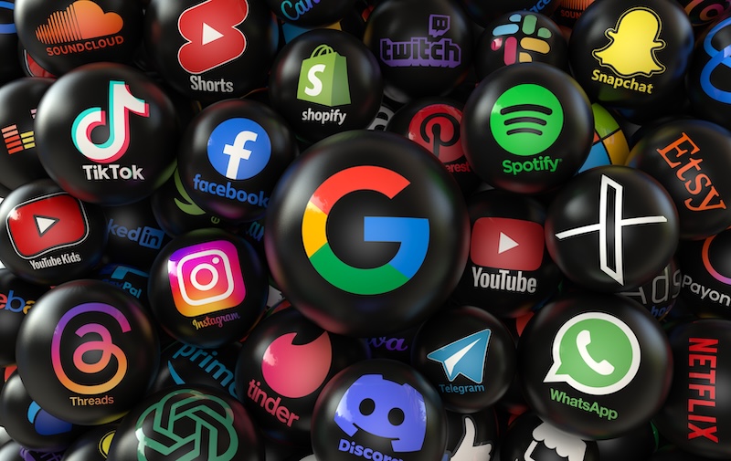 media, social media 3D background design visual design work, (3D rendering)