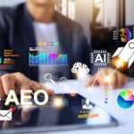 answer engine optimization AEO concept with businessman using tablet to strategy for optimizing content to directly answer user queries definitive ai answer in artificial intelligence search result