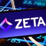 Konskie, Poland February 14, 2025: Zeta Global company logo displayed on mobile phone