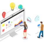 Madison Logic 3D Isometric Flat Conceptual Illustration of Digital Marketing Plan