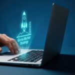 Business strategy planning marketing technology startup laptop innovation digital concept High level planning for go to market strategy with