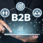 Intentsify Salutary Data Professional network growth: Businessman using technology for strategic partnerships and improved business to business relationships worldwide.