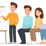 Leadership & Culture B2BMX 2026 B2b interaction scene in tech startup meeting for business presentation and collaboration