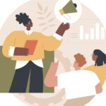 B2BMX 2026 Content, Creative & Storytelling track Marketing meetup abstract concept vector illustration.