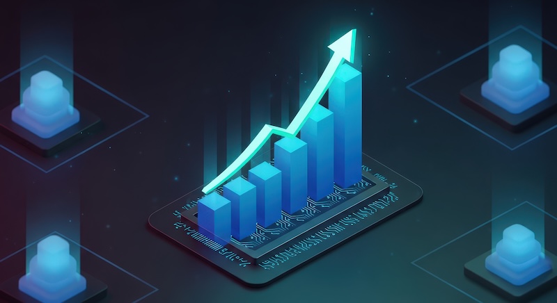 Clari + Salesloft, 1mind Business growth financial chart Graphical depiction highlighting secure data flow mechanisms within scalable