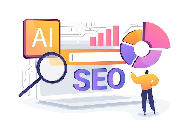 Clutch AI Contest Search AI Powered SEO Optimization abstract concept vector illustration.