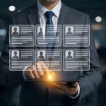 Day 2 #COSeries Human resources manager reviewing employee database and hiring shortlist interface