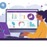 Decision Confidence Index from Haus A marketer using customer segmentation tools, reviewing demographic data and insights, digital marketing environment