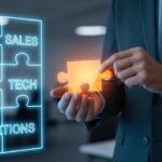 Xactly ServiceNow RevOps Business Integration Concept: Man Connecting Puzzle Pieces Representing Sales, Technology, and Operations for Strategic Growth