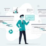 Gartner AI Is Reshaping B2B Buying, Man In Vr Headset Analysing Data Insights On A Floating Digital Interface
