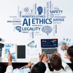Gong Transparency in AI A Group of Professionals Collaborating on AI Ethics, Safety, Justice, and Transparency with Charts and Data Analysis on Laptops and Notebooks. Amity