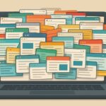 Idea Grove: AI Sparks Discovery, but Trust Signals Drive Decisions A laptop screen cluttered with excessive open tabs and windows, symbolizing digital overload, internet addiction, multitasking stress, and information overwhelm in the modern world