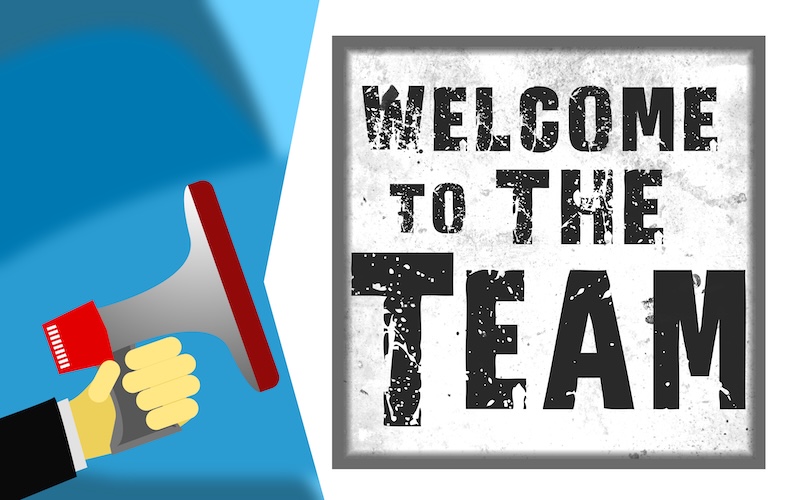 Marketing Movers: New Hires at 2X, Revlo, Walker Sands Welcome to the team word with megaphone icon