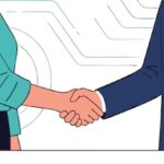 2X Acquires Knownwell Businessman and businesswoman shaking hands in a professional setting symbolizing a successful deal, partnership, or job interview.