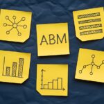 Demand Gen Report 2026 ABM Benchmark Survey Account Based Marketing, ABM strategy, business growth, marketing analytics, yellow sticky notes