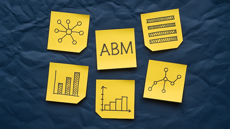 Demand Gen Report 2026 ABM Benchmark Survey Account Based Marketing, ABM strategy, business growth, marketing analytics, yellow sticky notes