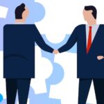 Insider One Acquires Bluecore Mergers corporate and acquisitions. Two company acquisition businessman handshake work together collaboration